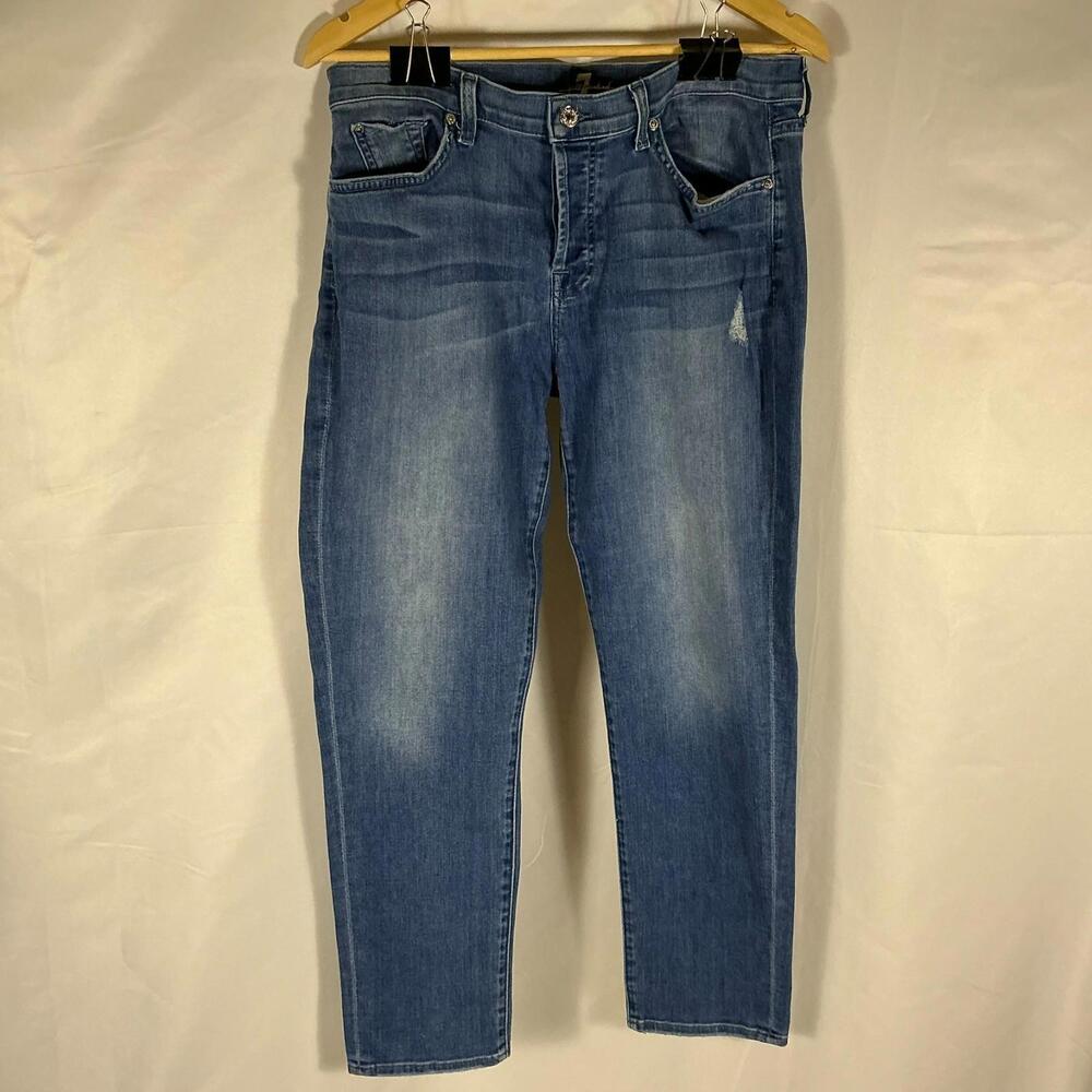 7 for All Mankind Womens Skinny Boyfriend Jeans Size 32 Josephina Stretch